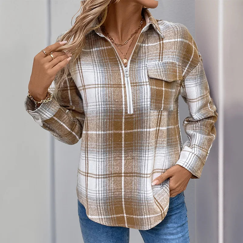 Mix and Match Loose Plaid Shirt